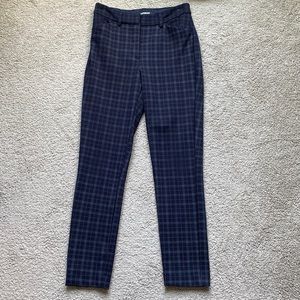 Expresss skinny navy plaid dress pant size 00 short